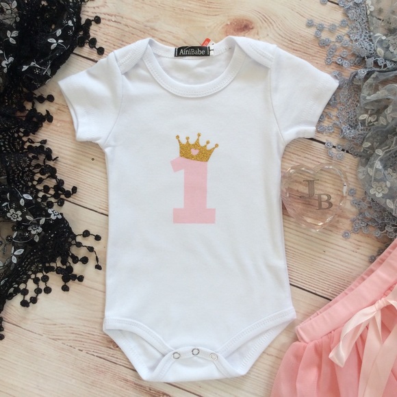 Boutique Baby Girl 2pc 1st Birthday Outfit - Picture 4 of 4